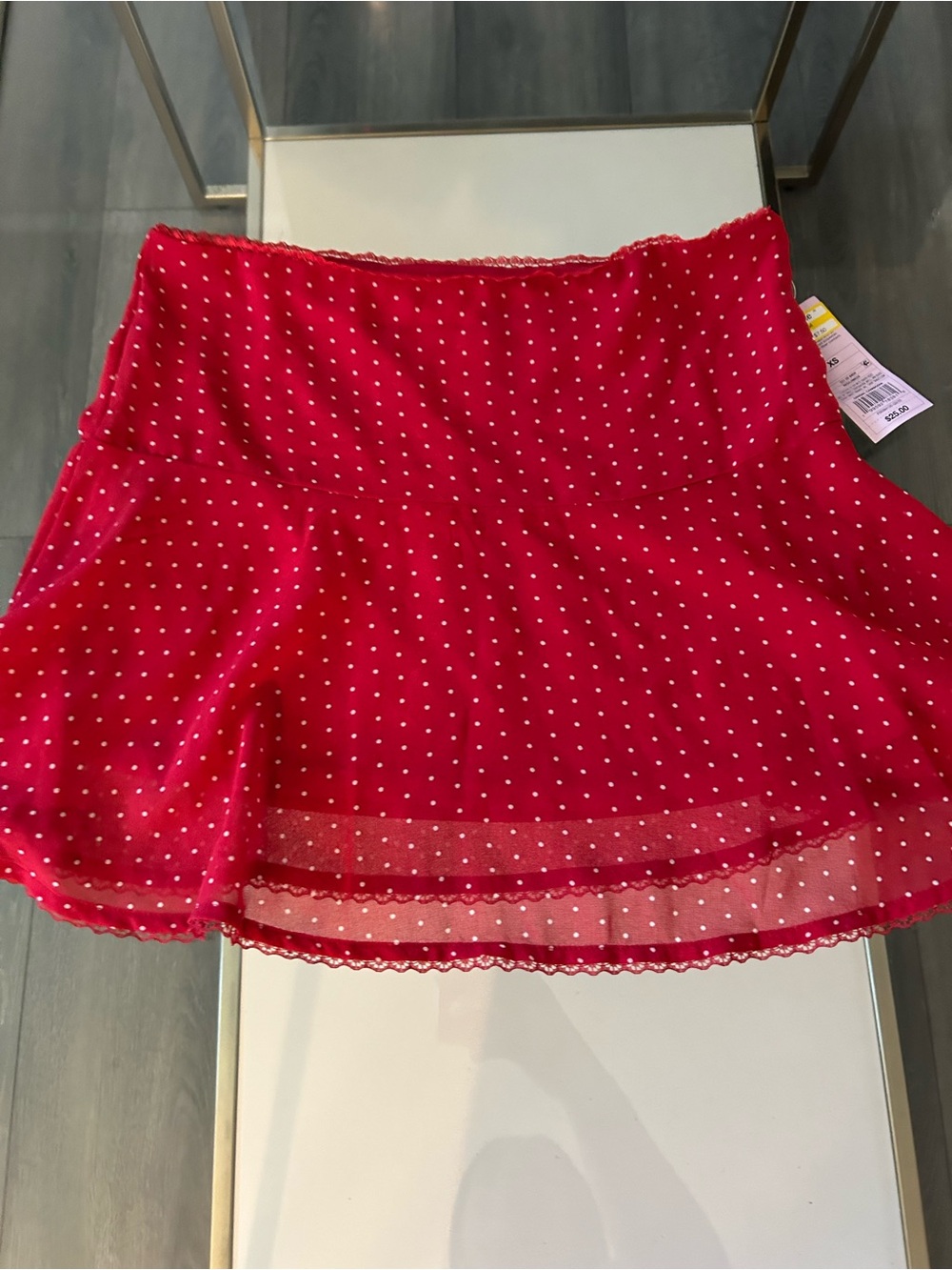 Francesca's Collections Red Polka Dot Circle Skirt